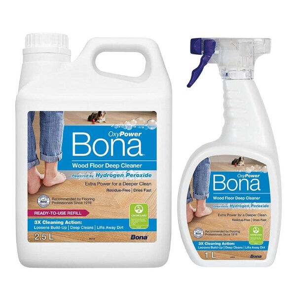 Bona Combo 1L Deep Cleaner Bottle Spray + 2.5L Refill for Timber Floors Spray Mop