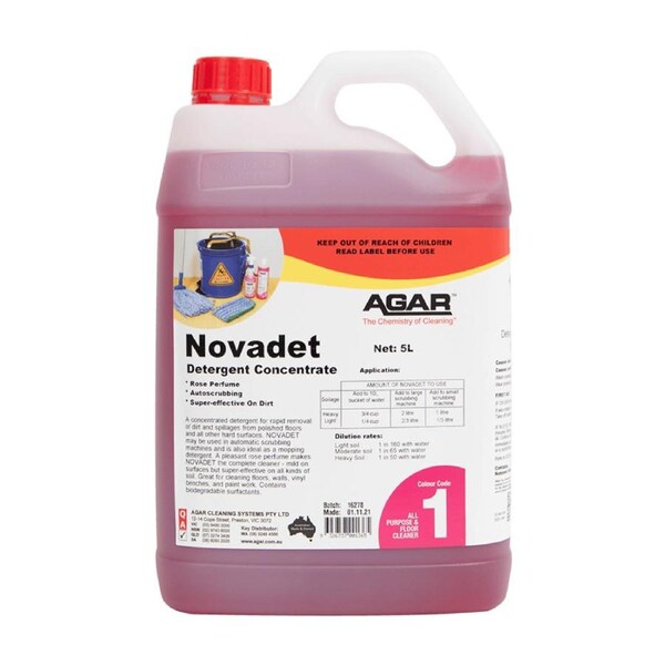 5L Agar Novadet Cleaner Concentrated Detergent For Rapid Dirt Removal