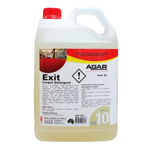 5L Agar Exit fast-reacting Carpet Detergent Shampoo Hot Water Extraction