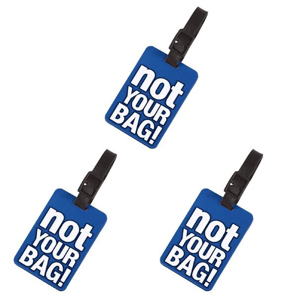 3x Tosca Attitude Travel Luggage Suitcase Name/Address Bag Tag - Not Your Bag