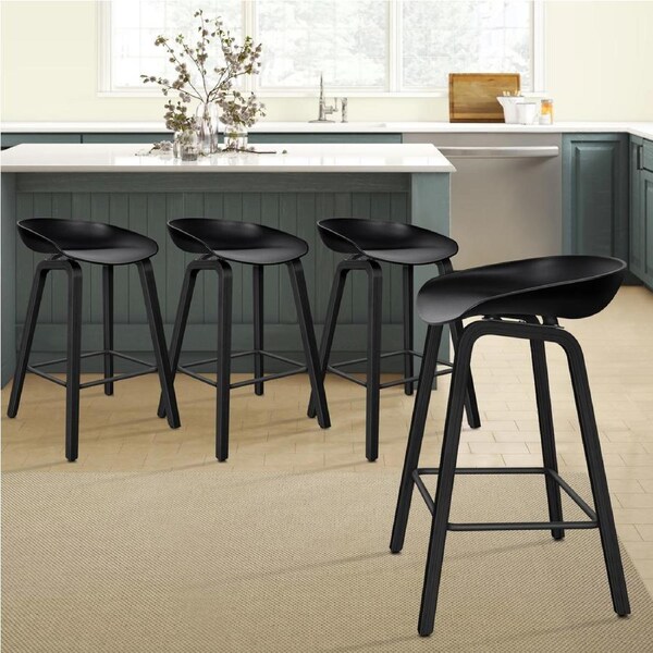 4x ALFORDSON Bar Stools Counter Chairs All Black