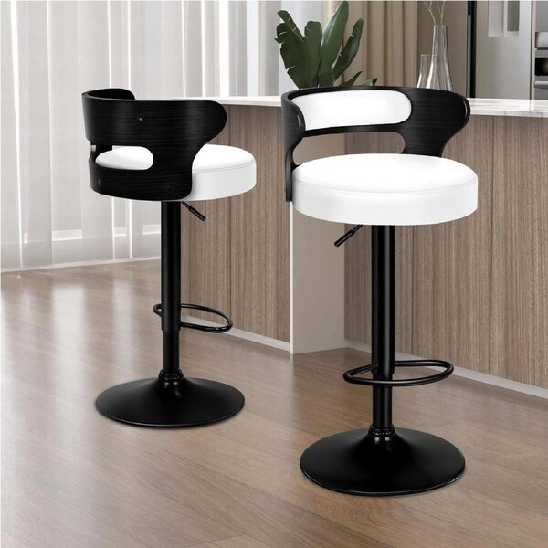 2x ALFORDSON Bar Stools Gas Lift Black White