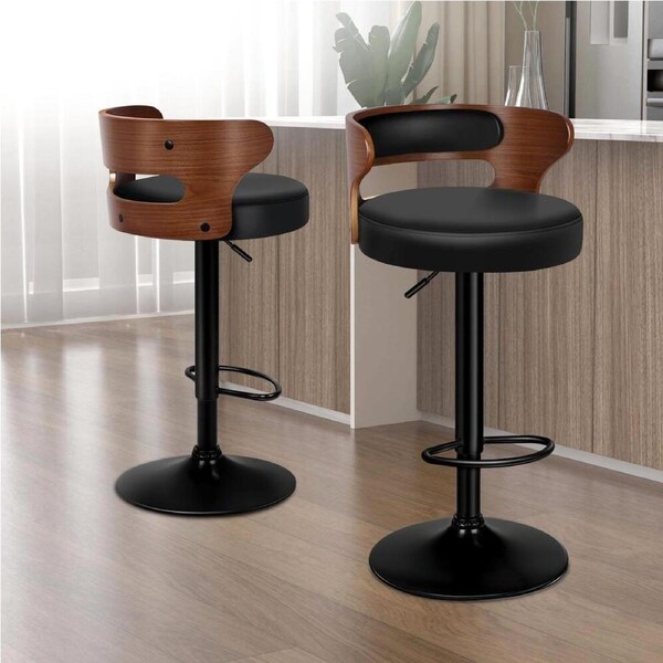 2x ALFORDSON Bar Stools Gas Lift Black