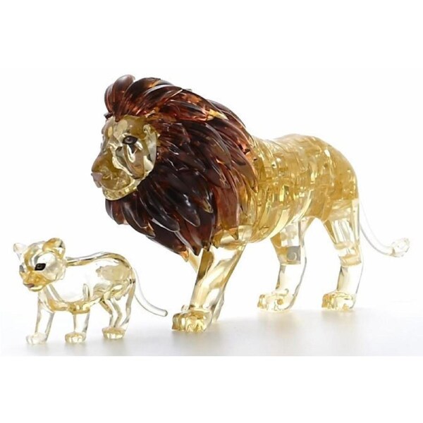 3D Lion and Cub Crystal Puzzle