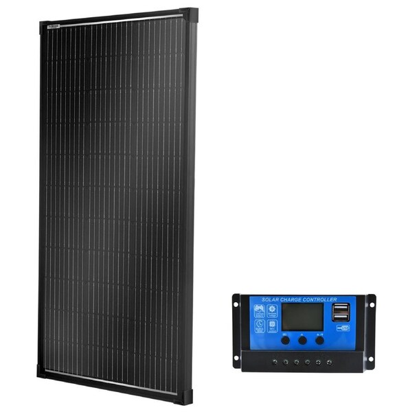 100W Solar Panel Fixed Black Frame + 20A Controller PWM