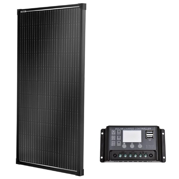 100W Solar Panel Fixed Black Frame + 20A Controller PWM