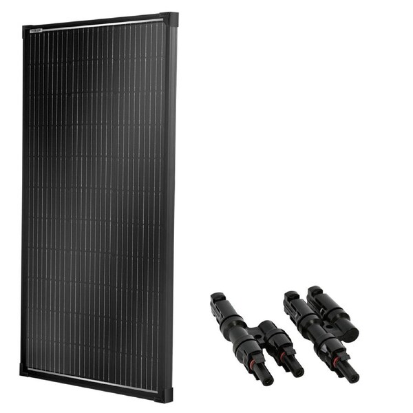 100W Solar Panel Fixed Black Frame + MC4 Y-Branch Connector