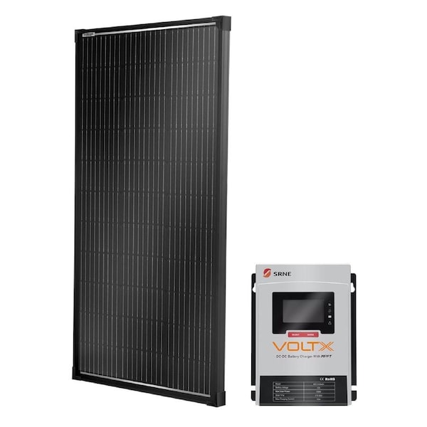 100W Solar Panel Fixed Black Frame + 50A DC-DC Charger