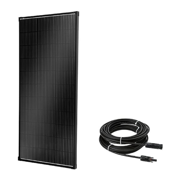 200W Solar Panel Fixed Black Frame + MC4 Cable