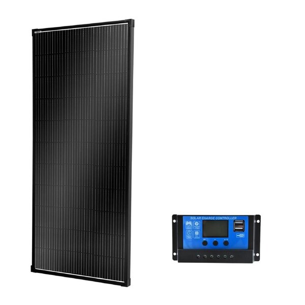 200W Solar Panel Fixed Black Frame + 20A Controller PWM
