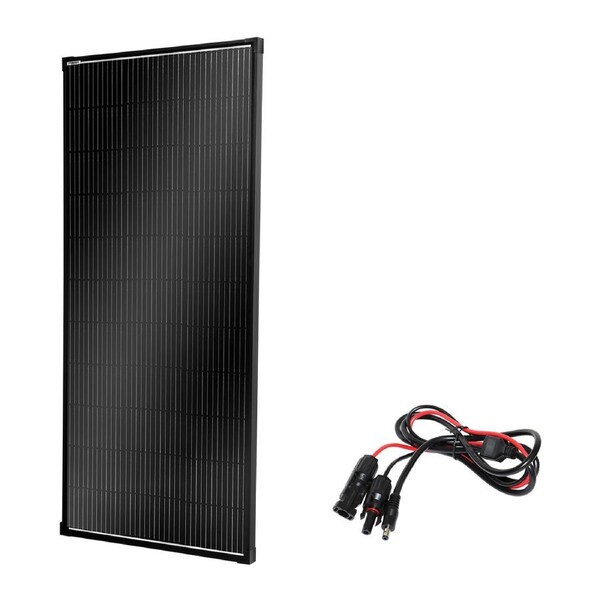200W Solar Panel Fixed Black Frame + MC4 to DC5521 Connector
