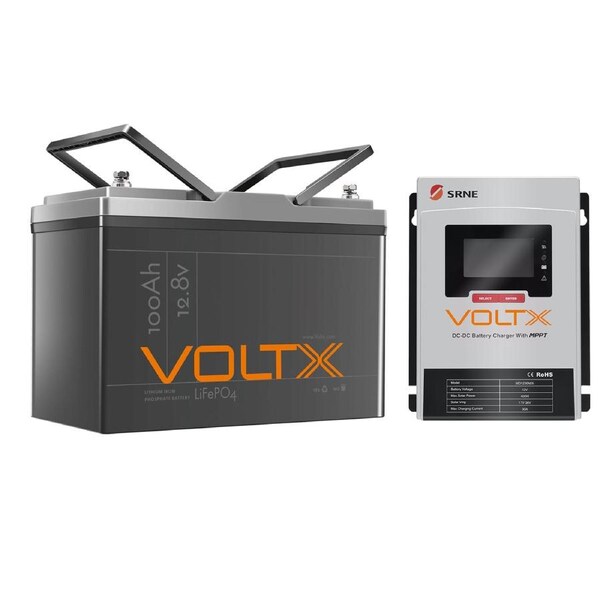 VoltX 12V 100Ah Lithium Battery + 30A DC-DC Charger