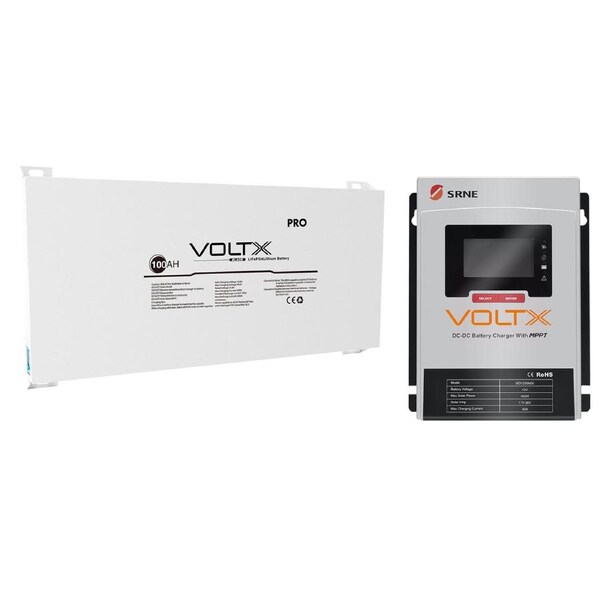 VoltX 12V Lithium Battery Blade 100Ah + 30A DC-DC Charger