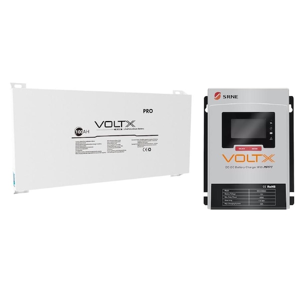 VoltX 12V Lithium Battery Blade 100Ah + 50A DC-DC Charger