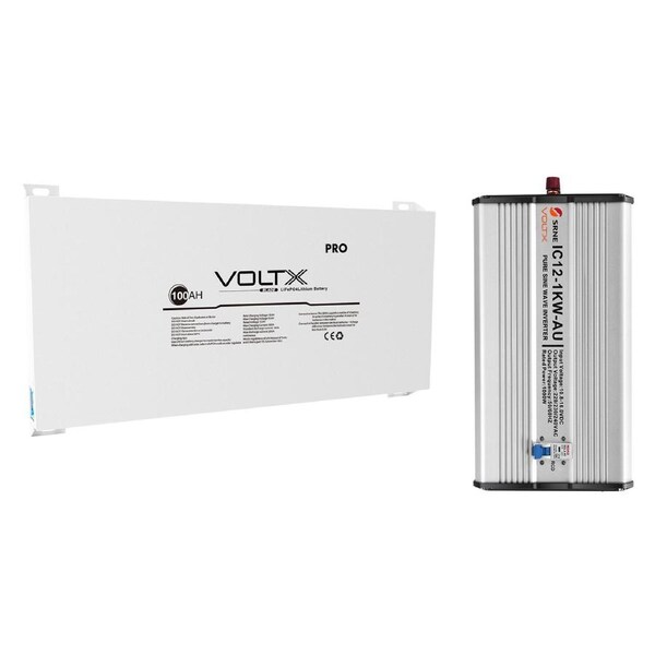 VoltX 12V Lithium Battery Blade 100Ah + 12V 1KW Inverter