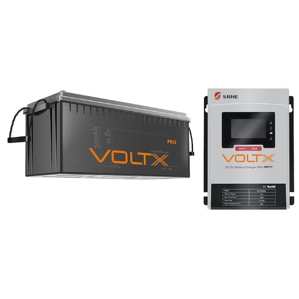 VoltX 12V Lithium Battery 300Ah + 50A DC-DC Charger