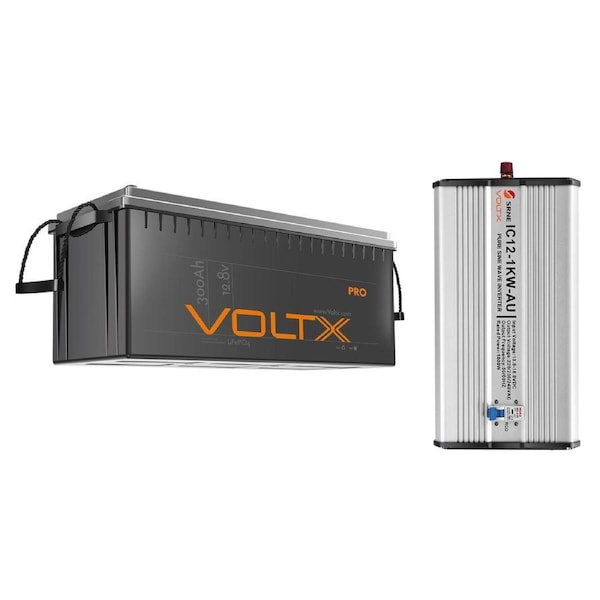 VoltX 300Ah 12V Lithium Battery + 12V 1KW Inverter
