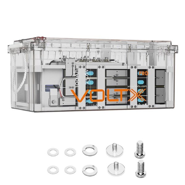 VoltX 24V 100Ah Lithium Battery LiFePO4 150A BMS Deep Cycle RV Camping