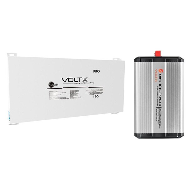 VoltX 12V Lithium Battery Blade 100Ah + 12V 3KW Inverter