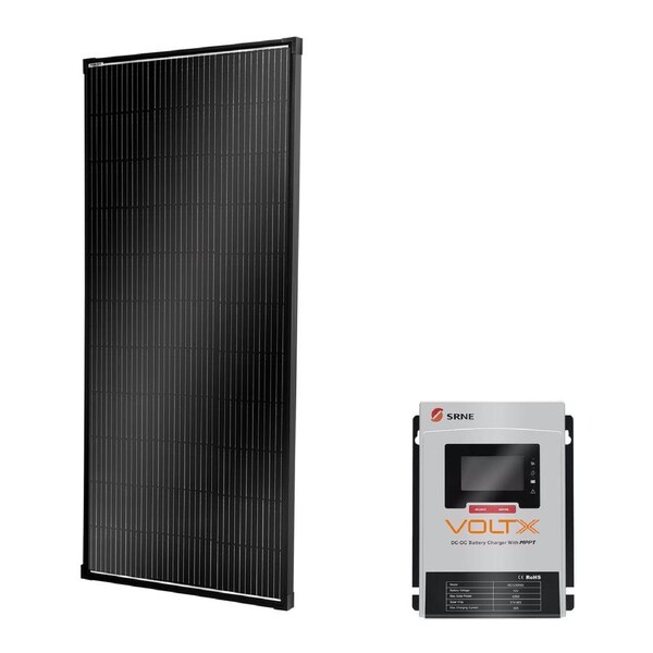 200W Solar Panel Fixed Black Frame + 30A DC-DC Charger