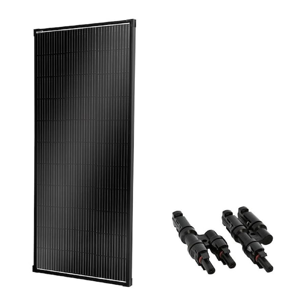 200W Solar Panel Fixed Black Frame + MC4 Y-Branch Connector