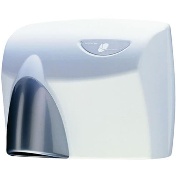 JD Macdonald Autobeam Auto Hand Dryer in White + Silver Gloss