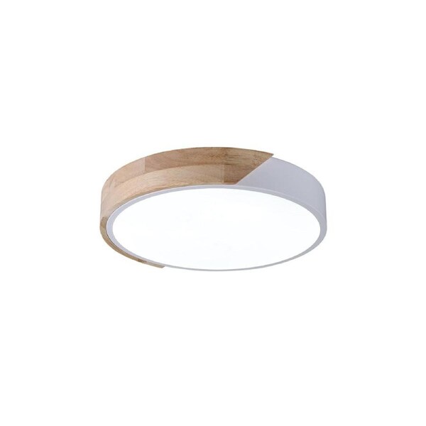 Ellington Metal Wood Modern Ceiling Light Lamp Small/White