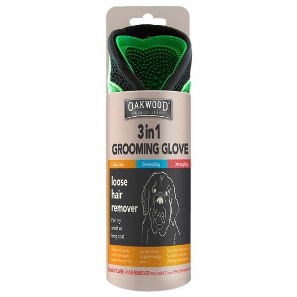 Oakwood Pet Grooming Glove (3-in-1)