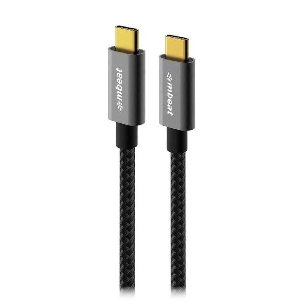mbeat Tough Link 1.8m USB 3.2 Gen2 USB-C Cable - Space Grey transfer at speeds up to 10Gbps Video Resolution: Maximum 4K/60Hz