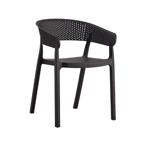 2 Piece Dining/Cafe chair with armrest in Black