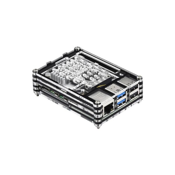 Acrylic Raspberry Pi 5 Case with Cooling Fan