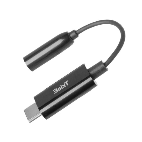 3sixT Hi-Res Audio Connector-USB-C to 3.5mm Cable 0.1m-Black