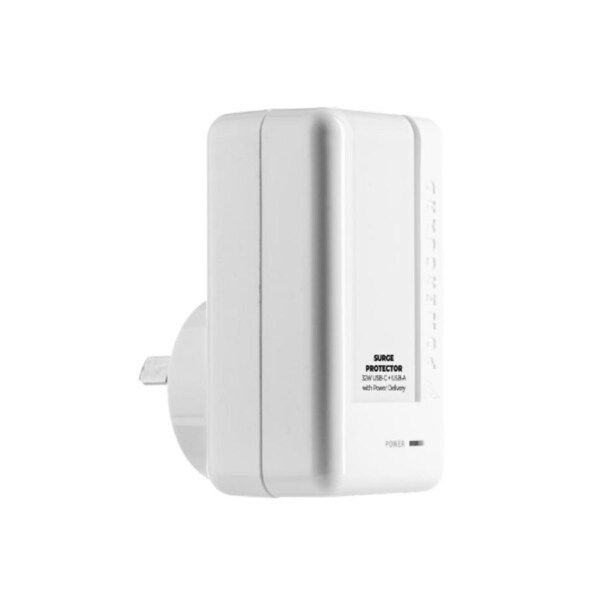 3sixT/PowerGuard Surge Protector 32W USB-C + USB-A - White