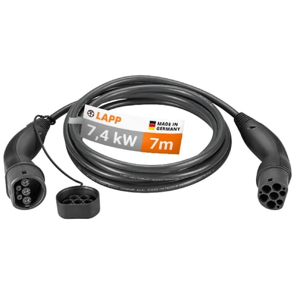 LAPP EV Charge Cable Typ 2 (7.4kW-1P-32A) 7m - Black