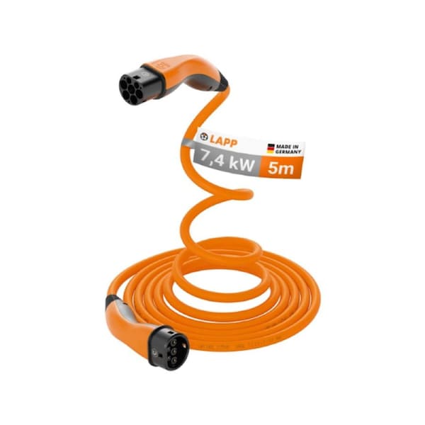 LAPP EV Helix Charge Cable Typ 2 (7.4kW-1P-32A) 5m - Orange