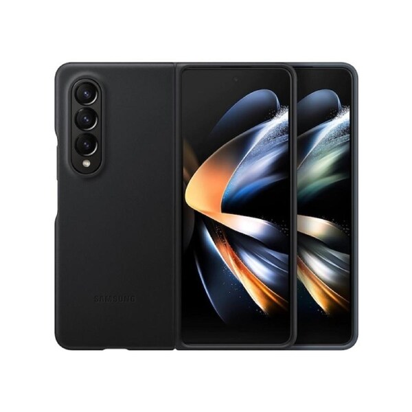 Samsung Fold 4 - Leather Cover - Black