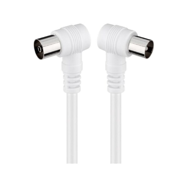 Goobay Double Angled Antenna Cable(<70 dB) (M/F) 1.5M -white