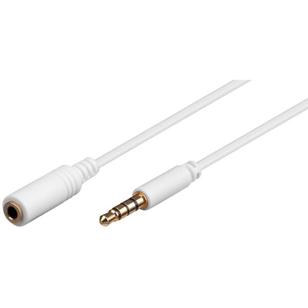 Goobay Headphone AUX Extension Cable 4-pin 3.5mm 3M - white