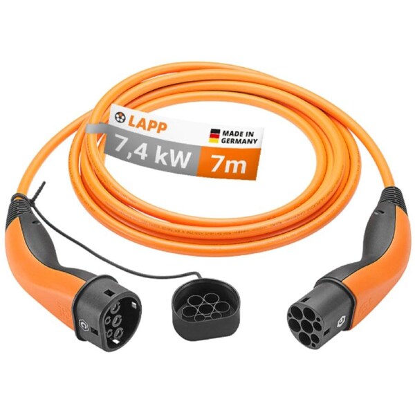 LAPP EV Charge Cable Typ 2 (7.4kW-1P-32A) 7m - Orange