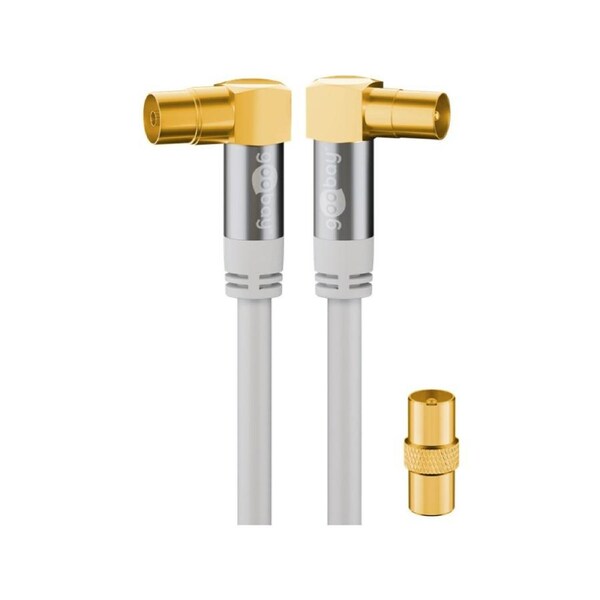 Goobay Antenna Cable (135 dB) (M/F) w/Adapter 2M - white