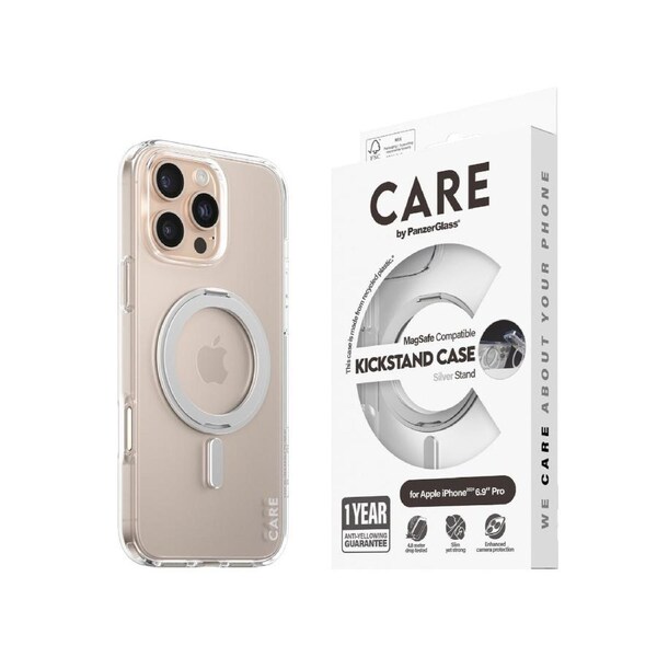 CARE by Panzer Feature(MS&KS)Cse -iPhone 16 Pro Max - Silver