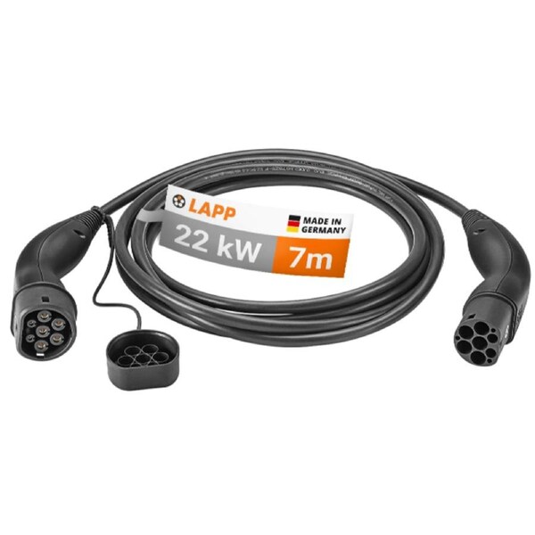 LAPP EV Charge Cable Typ 2 (22kW-3P-32A) 7m - Black