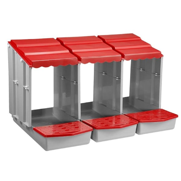 3 Hole Chicken Nesting Box Roll Away Chook Hen Laying Boxes Modular Nest House Poultry Egg Nest Brooder Coop Perch Plastic