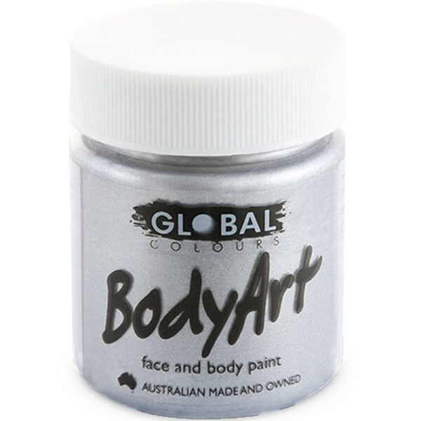 Silver Metallic Face and Body Paint Tub 45ml