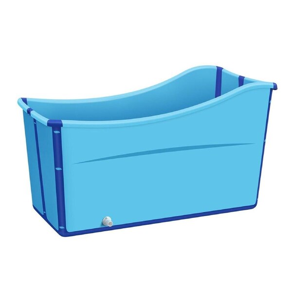 Large Foldable Bath Tub Bathroom Soaking Freestanding Plastic Portable Collapsible Modern Shower Bathtub for Baby Children Adult Blue