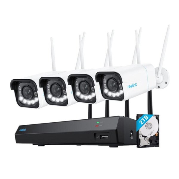 Reolink Smart 4K 8MP Security System with Next-Gen Wi-Fi 6, 5X Optical Zoom, 2,4/5GHz Dual-Band Wi-Fi, 12-Channel NVR with 2TB HDD, RLK12-811WB4