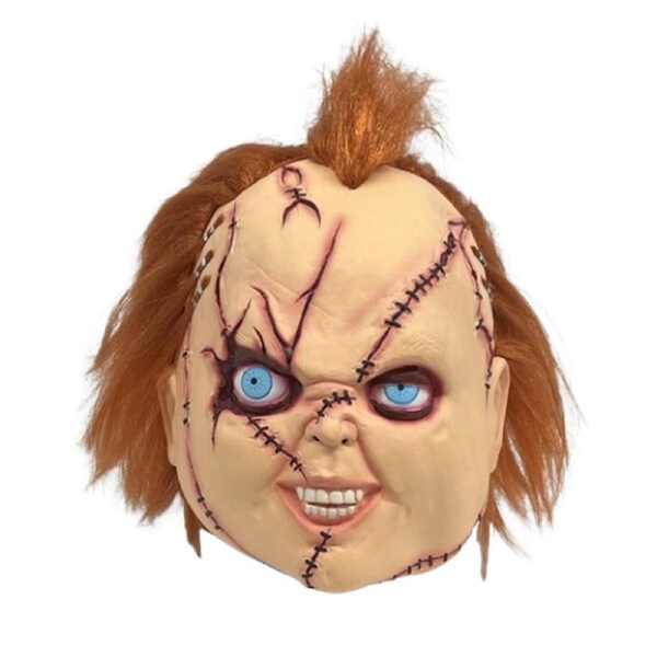 Chucky Stitched Up Adult Mask with Hair