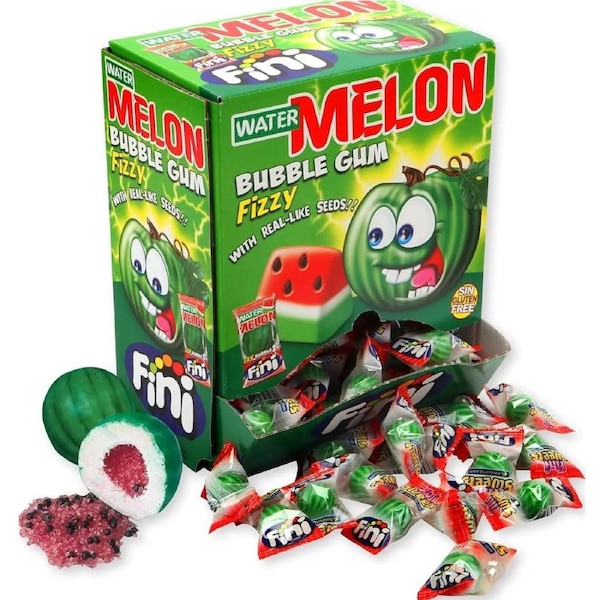 Fini Watermelon Bubble Gum Fizzy 200 Bulk Box Pack