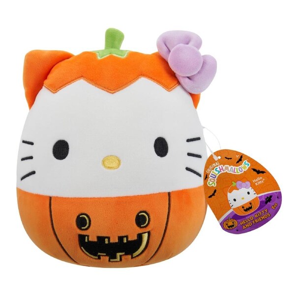 Squishmallows Halloween Sanrio Hello Kitty Pumpkin 8 inch Plush