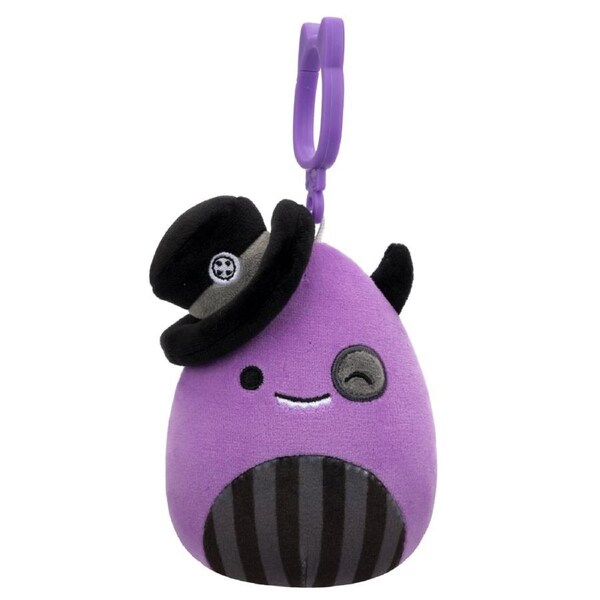 Squishmallows Halloween Earworm the Purple Monster 3.5 inch Clip-On Plush